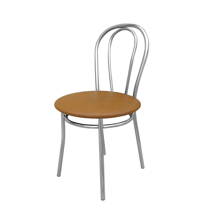 Scaun bucatarie Velvet Chrome, Aramiu piele ecologica