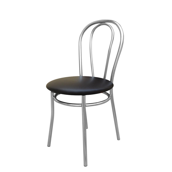 Scaun bucatarie Velvet Chrome, Wenge piele ecologica