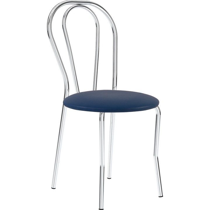 Velvet Chrome konyhai szék, Kék ökológiai bőr