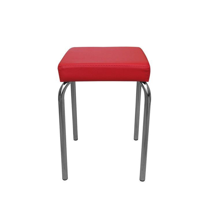 Scaun bucatarie Avida Chrome, Concept Mobili, rosu piele ecologica