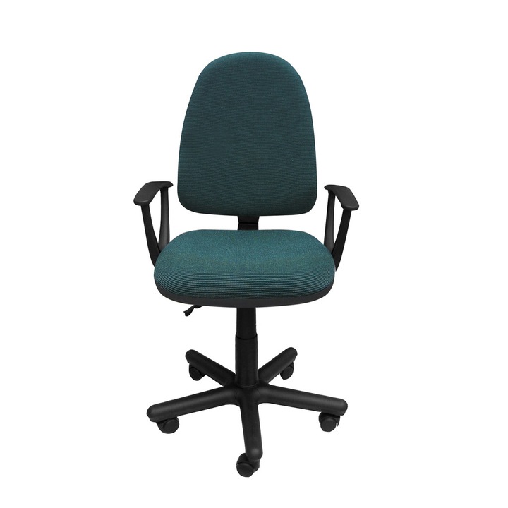 Офис стол PRIVILEGE II GTP, Черно-зелен дамаска каляри