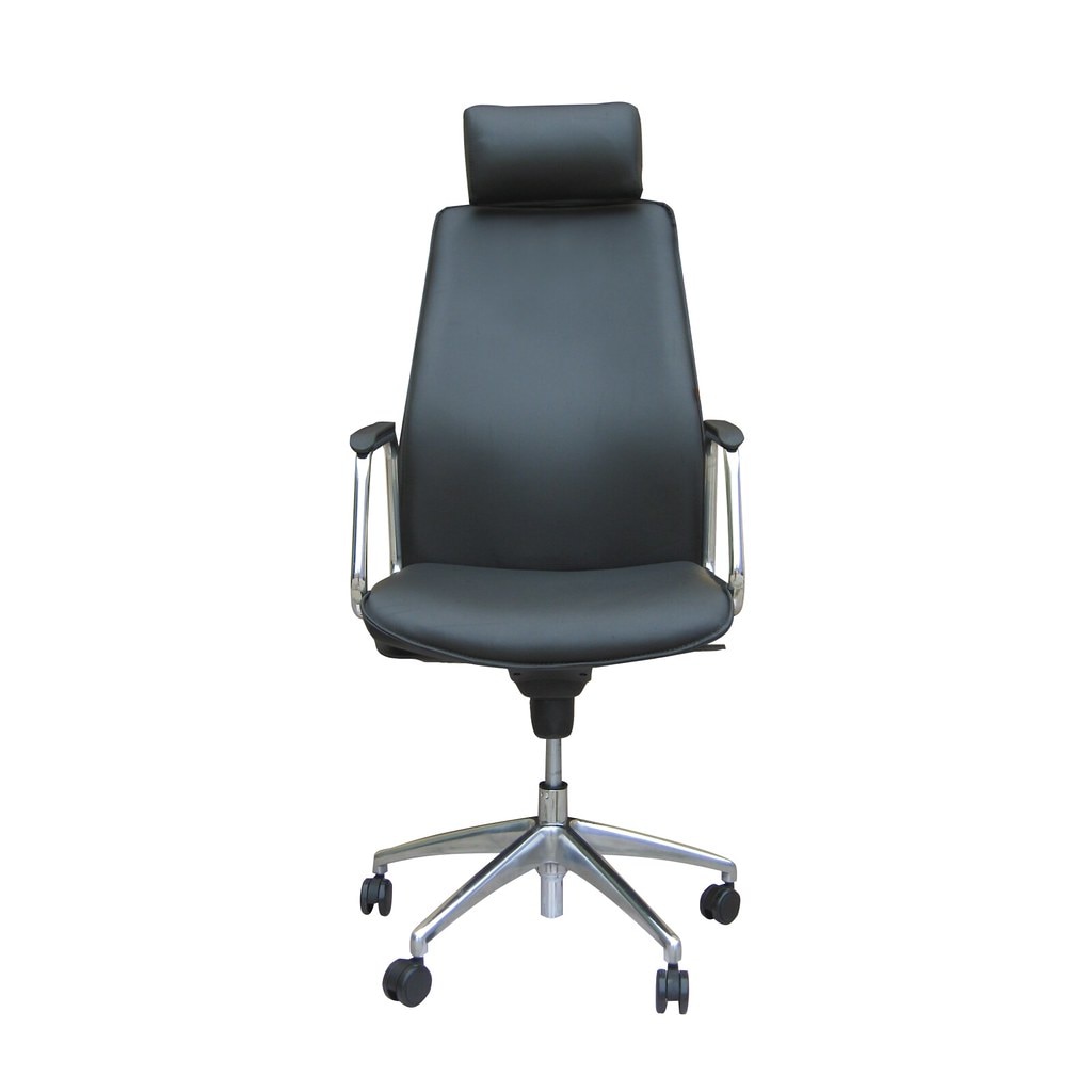 Scaun directorial SOLO, Negru piele naturala