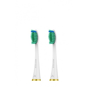 Capete de rezerva Seysso Gold anti plaque, 2 buc, alb Capete de rezerva Seysso Gold anti plaque, 2 buc, alb