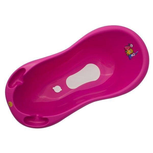 Cadita cu scurgere 84 cm Maltex Bear & Friends 5368F, Fucsia