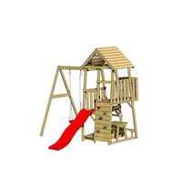 turn de joaca cu 2 platforme panou de catarare tobogan leagan masuta de picnic cu bancute si lada de nisip lemn imagen 4_0_
0