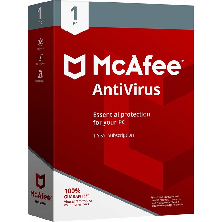 McAfee Antivirus 1Dispozitiv 1 An, Licenta Electronica