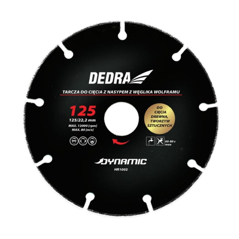 Disc pentru taierea lemnului si plasticului 125mm, cu carbura de Tungsten