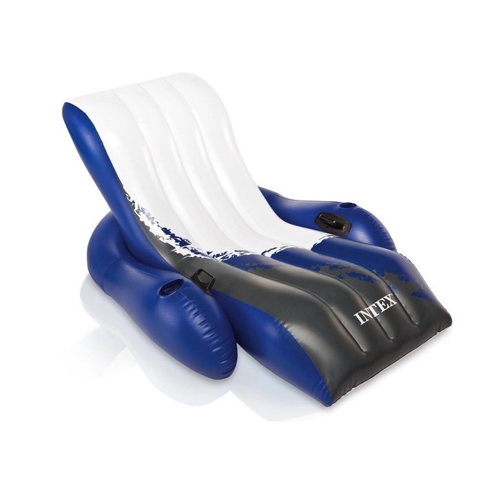Надуваем шезлонг Intex Summer Relax, бяло и синьо, 180 Cm X 135 Cm