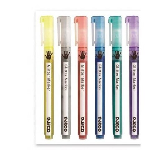 Set carioci (marker) cu sclipici Djeco