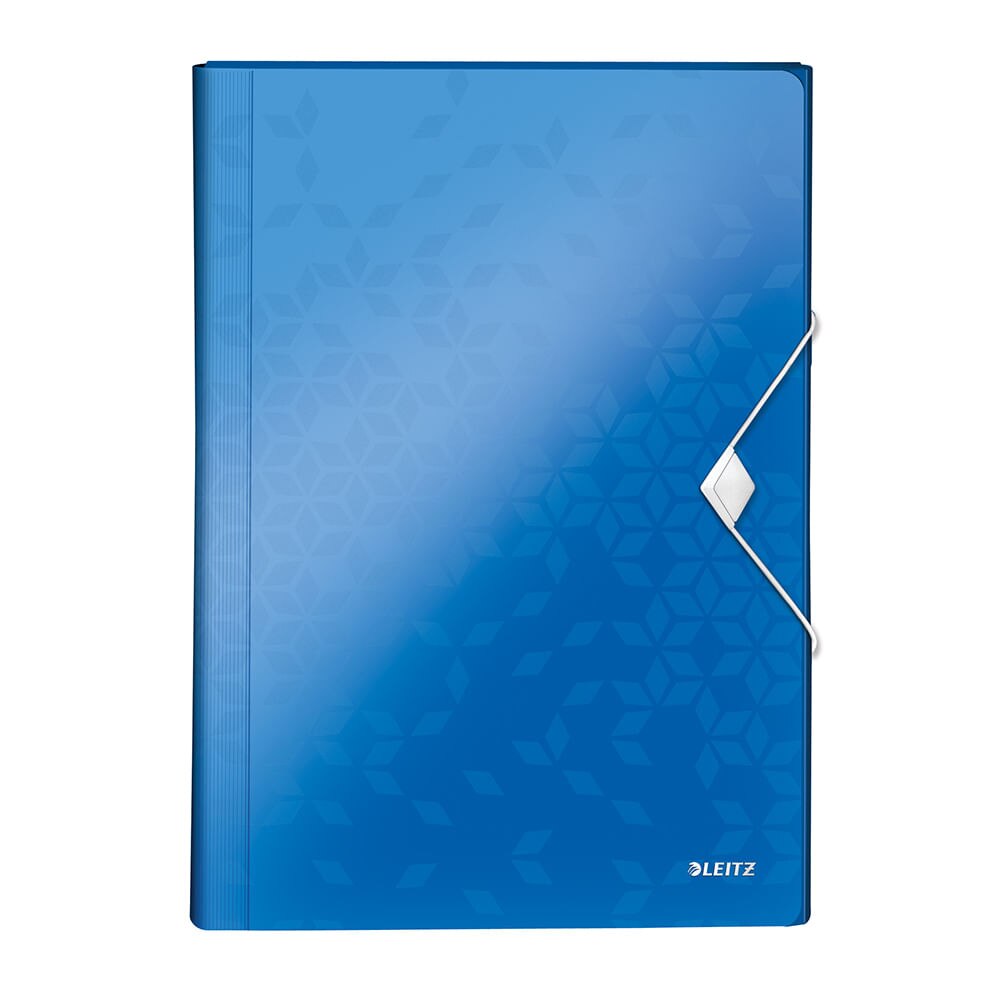 Mapa tip Proiect Leitz WOW, PP, inchidere cu elastic, albastru metalizat