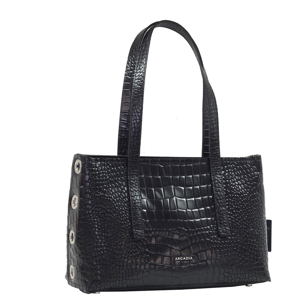 Geanta de dama Arcadia, din piele naturala neagra