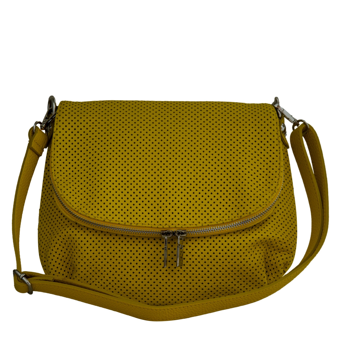 Geanta tip postas din piele naturala Eva Bags,Laura galben