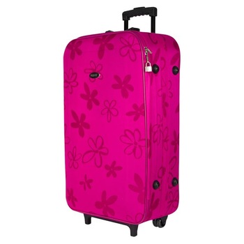 Troler Roz 40 L , 41.5x22x65.5 cm, pentru femei , ATS , maner telescopic cu buton, inchidere lacat cu cheita Troler Roz 40 L , 41.5x22x65.5 cm, pentru femei , ATS , maner telescopic cu buton, inchidere lacat cu cheita