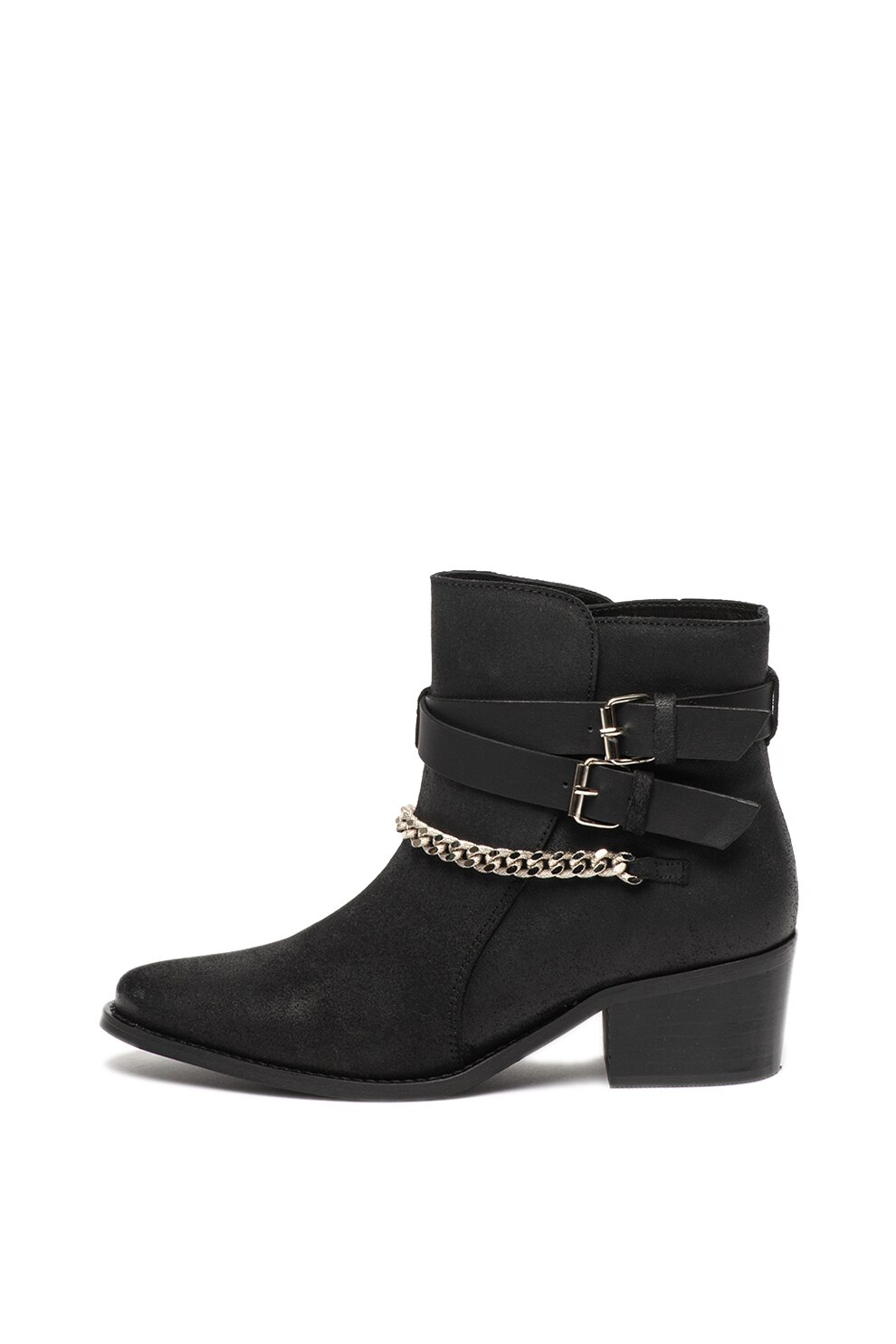 Trussardi, Ghete de piele intoarsa, cu detaliu din lant
