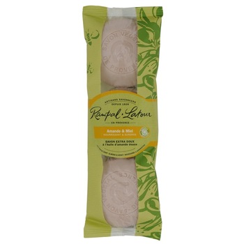 Pachet 3 sapunuri rotunde 100% vegetale migdale si miere Rampal Latour, 3 x 150 g Pachet 3 sapunuri rotunde 100% vegetale migdale si miere Rampal Latour, 3 x 150 g
