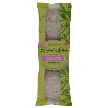 Pachet 3 sapunuri rotunde 100% vegetale flori de lavanda Rampal Latour, 3 x 150 g Pachet 3 sapunuri rotunde 100% vegetale flori de lavanda Rampal Latour, 3 x 150 g