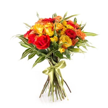 Buchet de flori cu trandafiri si minirosa Buchet de flori cu trandafiri si minirosa
