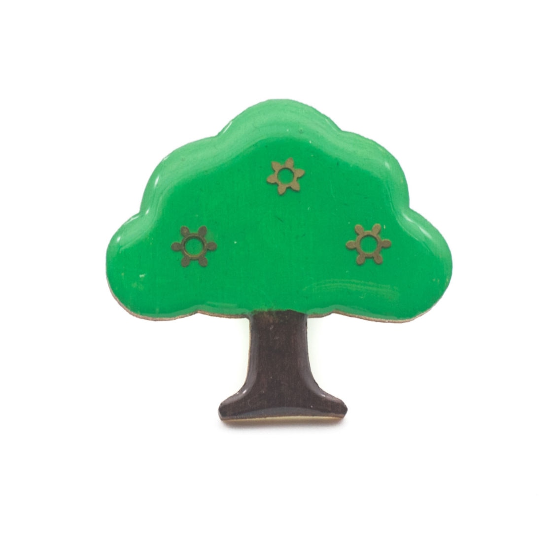 Brosa Lemn Copacul Vietii 314, 42mm, Verde