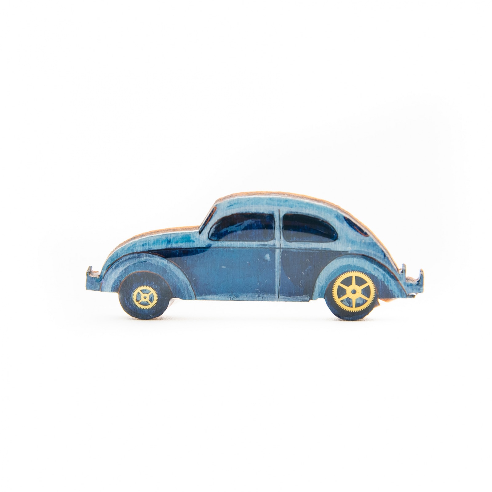 Brosa Lemn VW retro CAR - Albastra 511, 45mm, Albastru