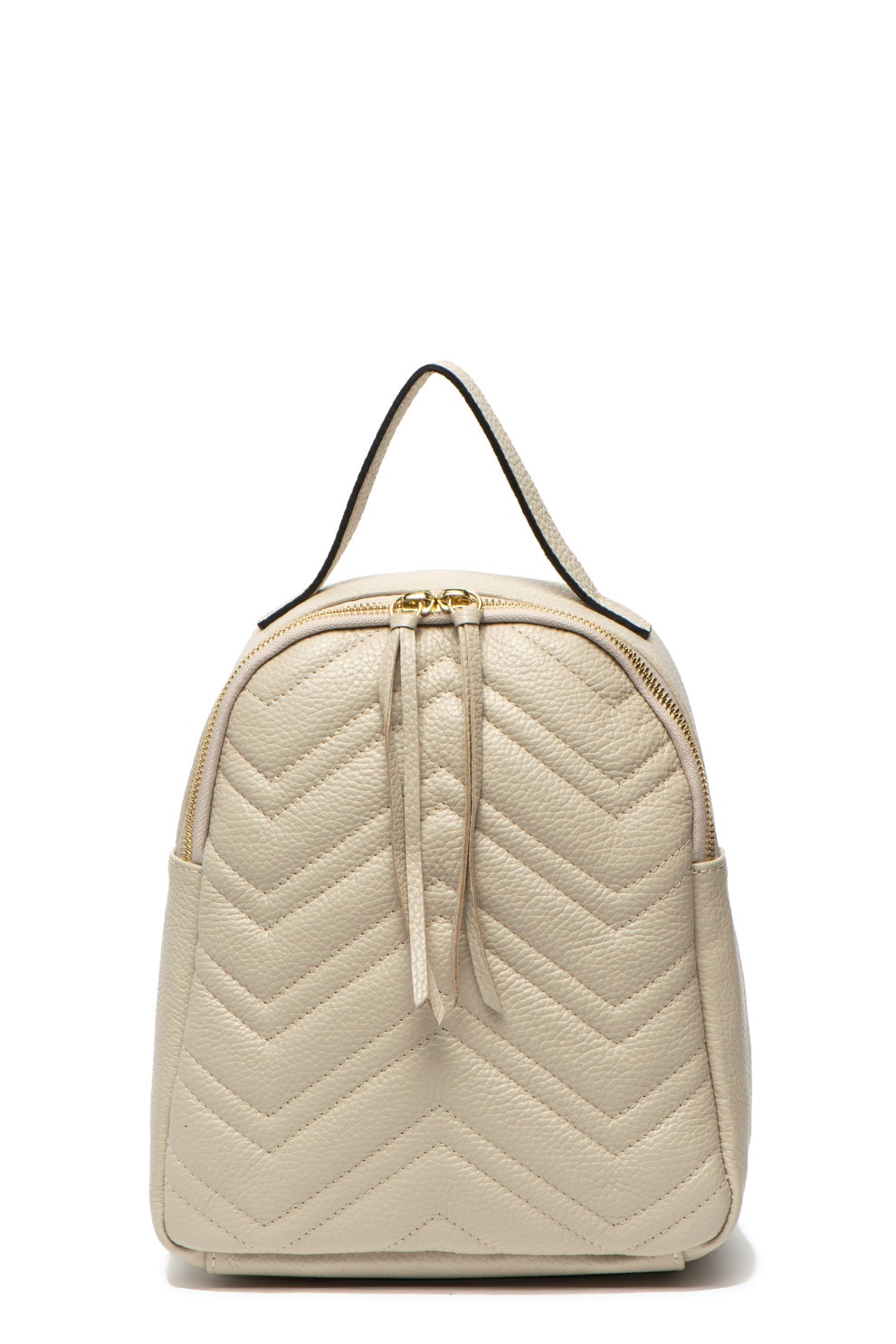 Antonia Moretti, Rucsac de piele cu detalii cu model chevron, Kaki