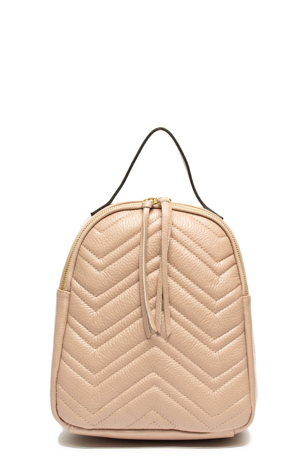 Antonia Moretti, Rucsac de piele cu cusaturi decorative, Roz prafuit