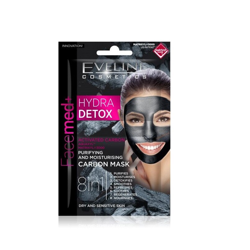 Masca de fata, Eveline Cosmetics, Facemed +, Hydra Detox, 8in1, 10 ml