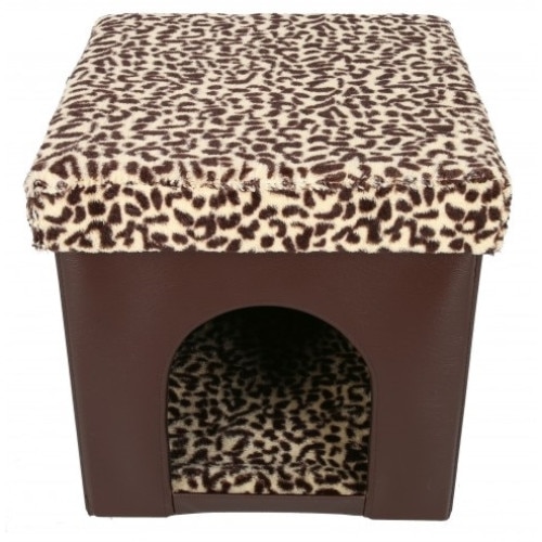 Taburet pliabil cu spatiu de depozitare cu capac reversibil si scorbura pentru animalute 38x38x38 cm, TB77 ,Grunberg