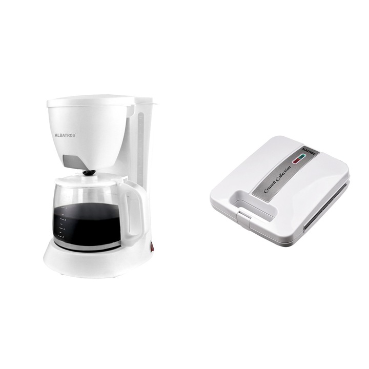 Pachet Mic Dejun Sandwichgrill Albatros S4G-1200W, Filtru de cafea Albatros Verona White 2