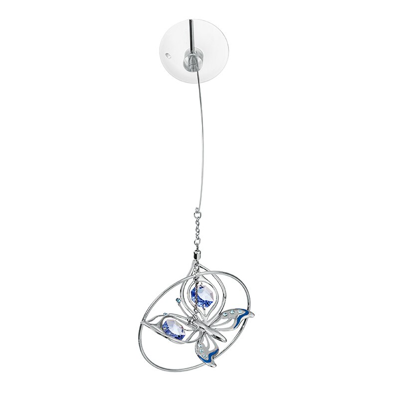 Statueta argint, fluture cu ® Crystal, diametru 7 cm