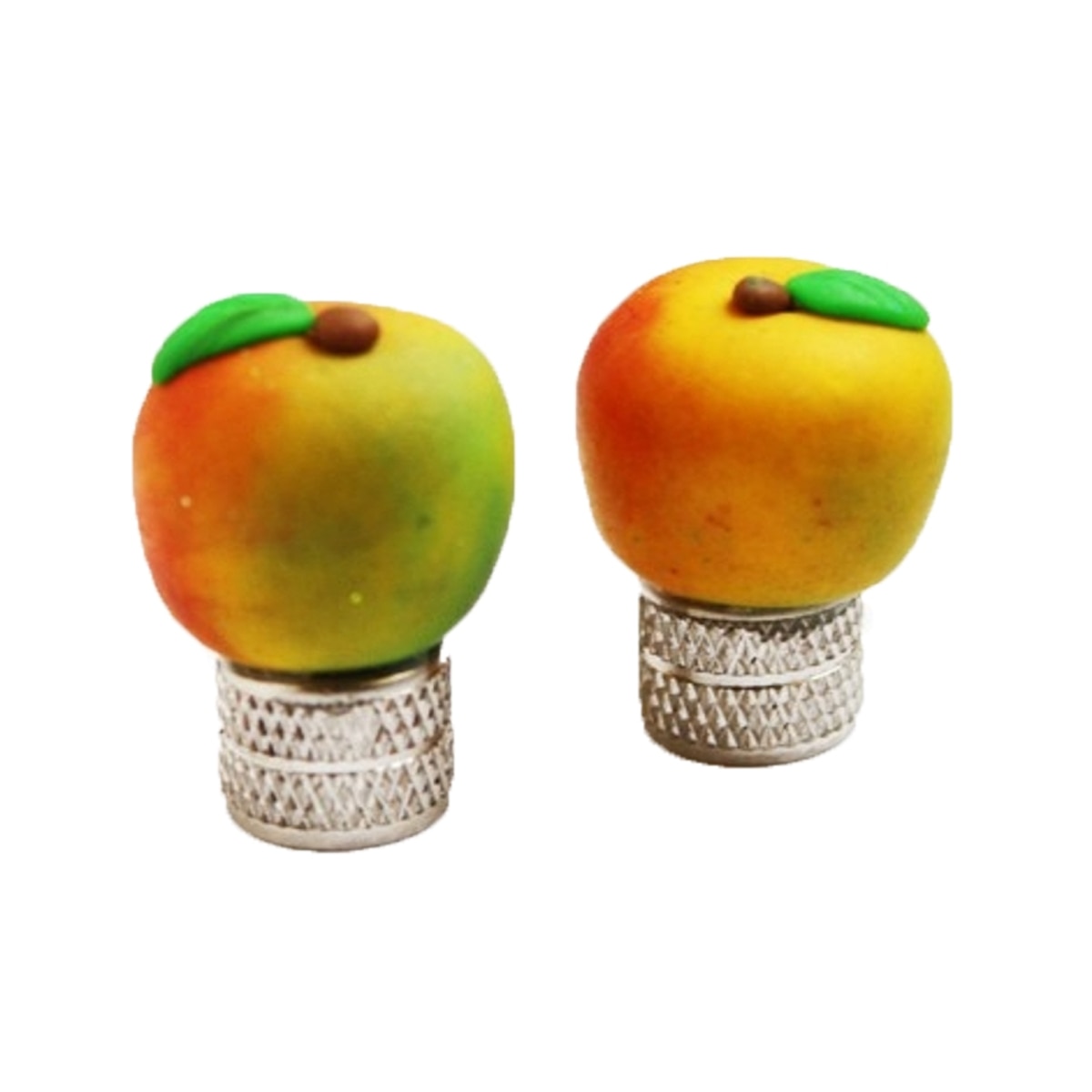 Set 2 x accesorii roata bicicleta, Bike Belle, Plastic, Verde/Portocaliu