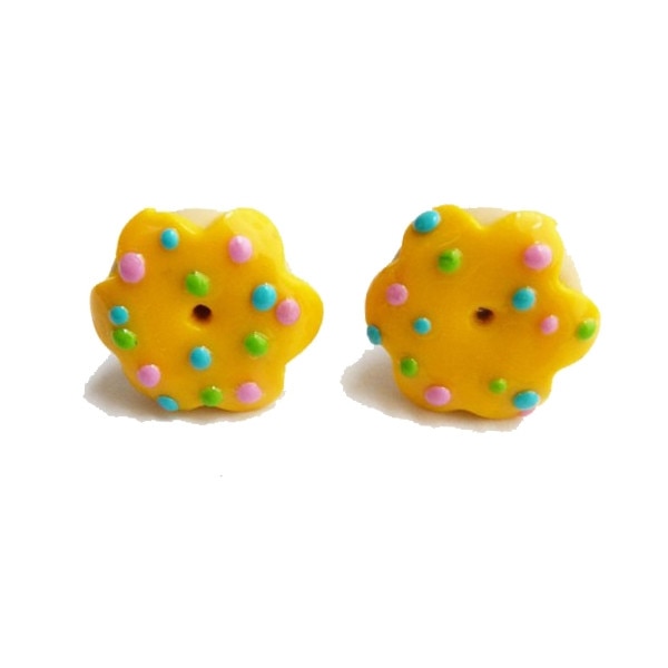 Set 2 capace ventil Bike Belle, model gogosi, Galben