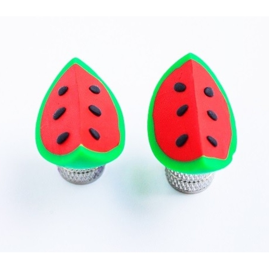 Set 2 x accesorii roata bicicleta, Bike Belle, Plastic, Rosu/Verde