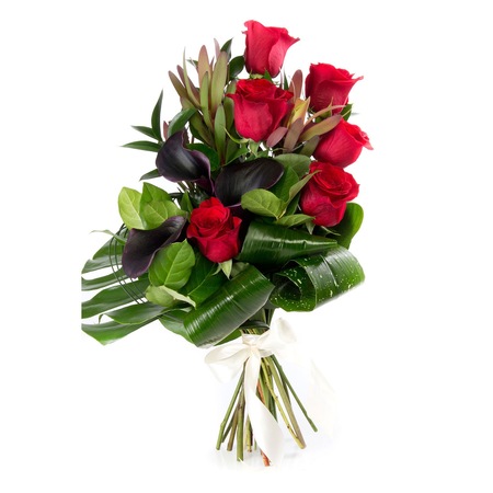 Buchet Elegant Cale Negre Si Trandafiri Rosii Emag Ro