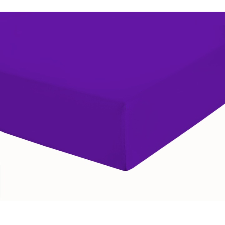 Cearsaf cu elastic, Decona, violet inchis Ranfors 100% bumbac 120/200 cm
