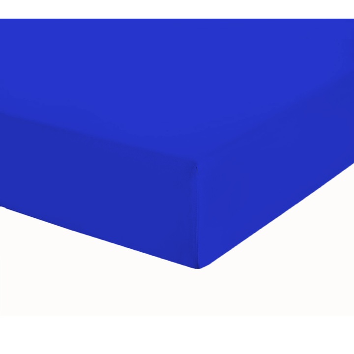 Cearsaf cu elastic, Decona, albastru inchis Ranfors 100% bumbac 90/200 cm