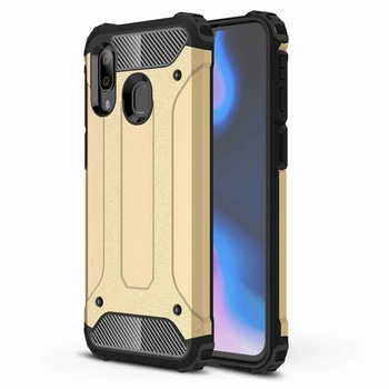 Husa Hibrida Antisoc Forcell Armour pentru Samsung Galaxy A40, Auriu Husa Hibrida Antisoc Forcell Armour pentru Samsung Galaxy A40, Auriu