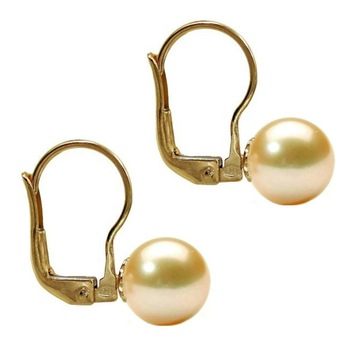 Cercei Aur Galben de 14 karate si Perle Naturale Crem Premium Cercei Aur Galben de 14 karate si Perle Naturale Crem Premium