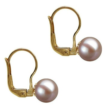 Cercei Aur Galben de 14 karate si Perle Naturale Lavanda Premium Cercei Aur Galben de 14 karate si Perle Naturale Lavanda Premium