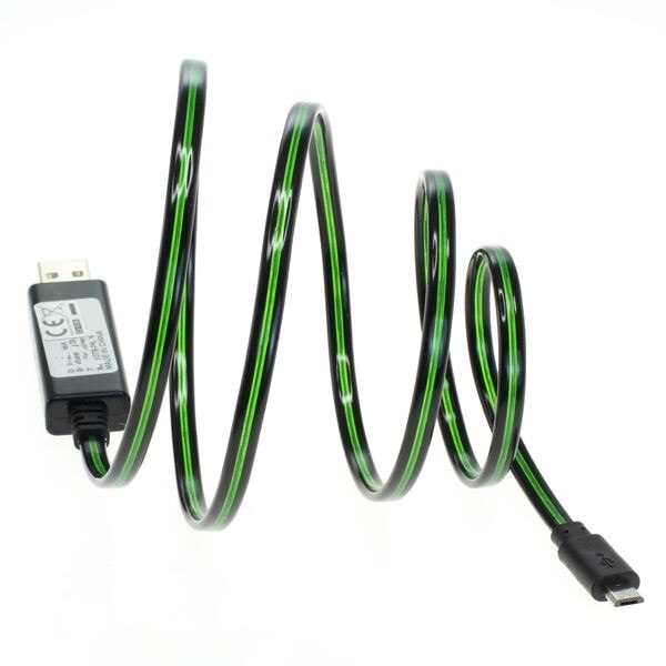 Cablu date CELLTEK Micro-USB cu lumina dinamica verde