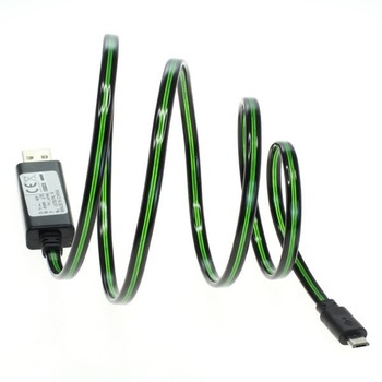 Cablu date CELLTEK Micro-USB cu lumina dinamica verde Cablu date CELLTEK Micro-USB cu lumina dinamica verde