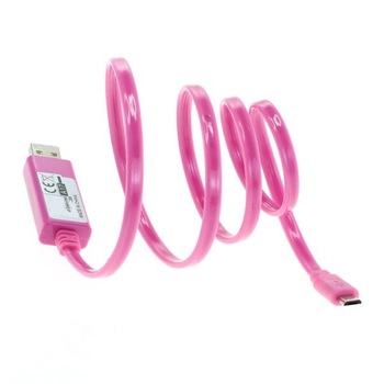Cablu date CELLTEK Micro-USB cu lumina dinamica roz Cablu date CELLTEK Micro-USB cu lumina dinamica roz