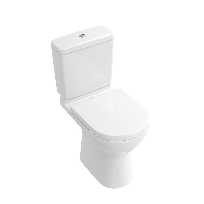 SET vas WC stativ, Villeroy-Boch, O.Novo, direct flush, cu rezervor si capac soft close, alb