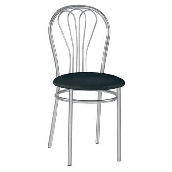 Scaun dining MF Venus, cadru cromat, PU, negru Scaun dining MF Venus, cadru cromat, PU, negru