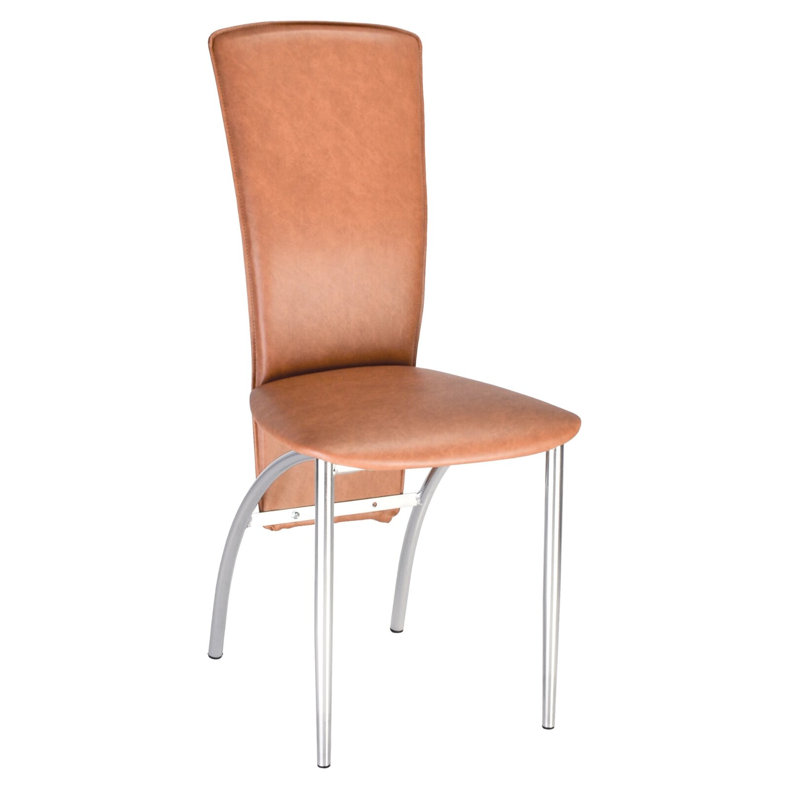 Scaun dining MF Amely, cadru cromat, PU, aramiu