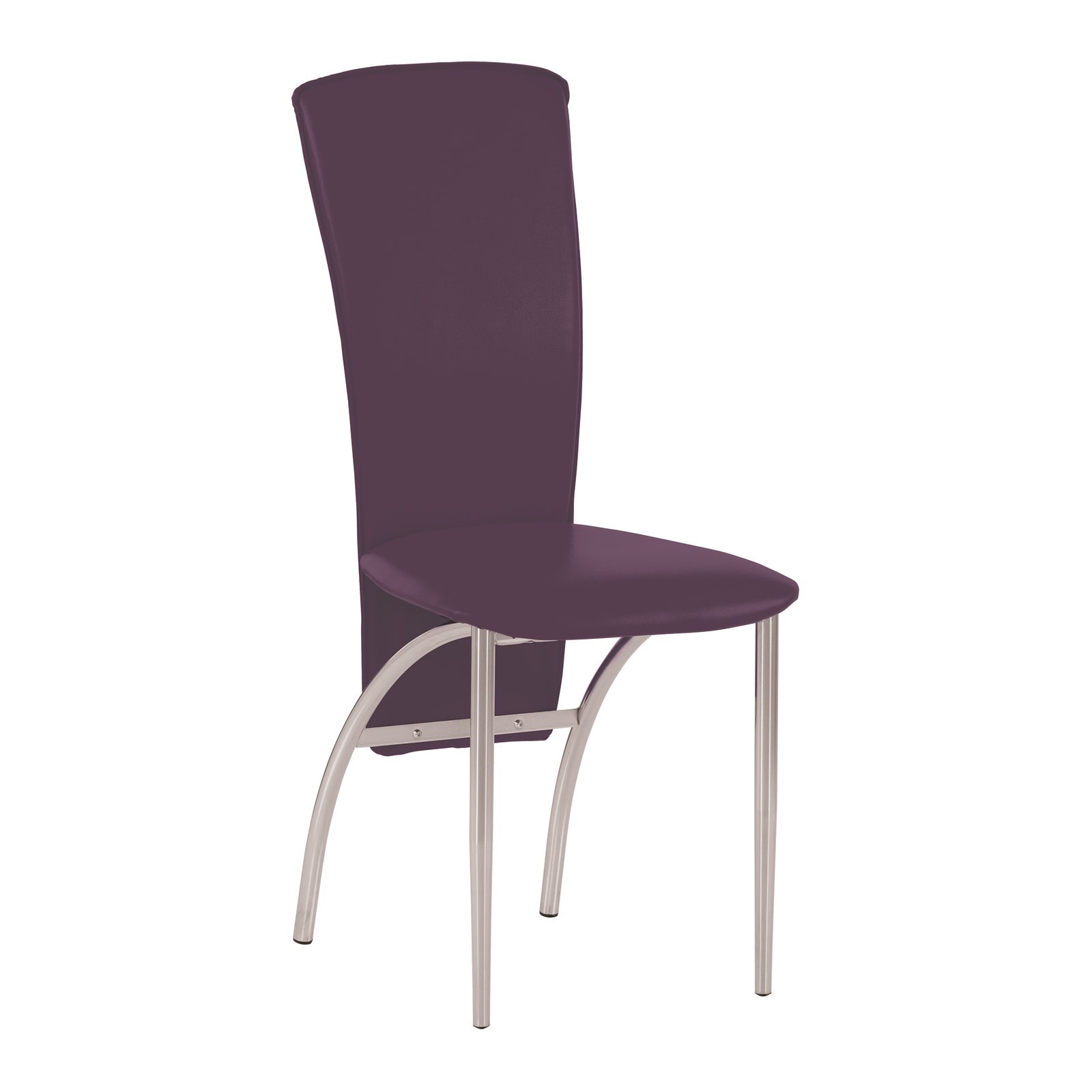 Scaun dining MF Amely, cadru cromat, PU, mov