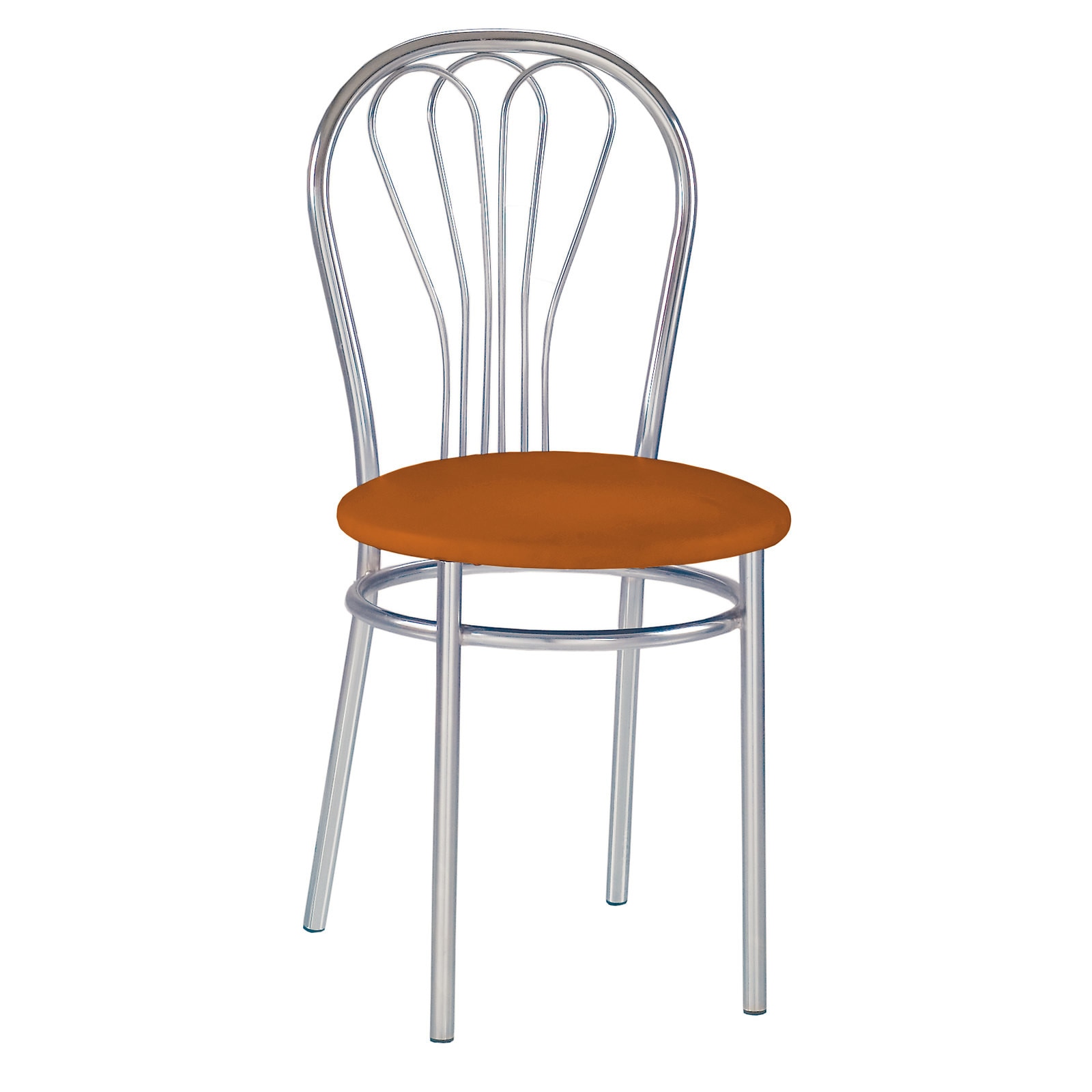 Scaun dining MF Venus, cadru cromat, PU, aramiu