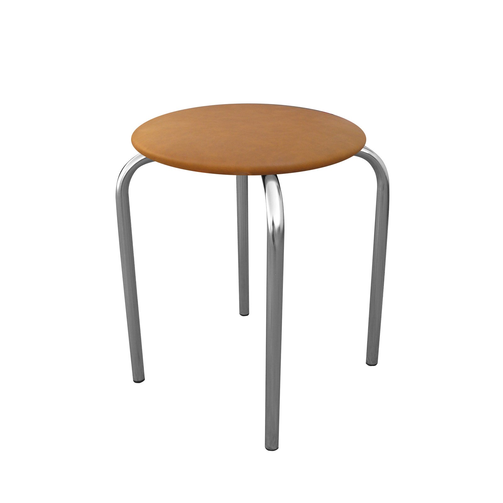 Scaun taburet MF Chico, cadru cromat, PU, aramiu