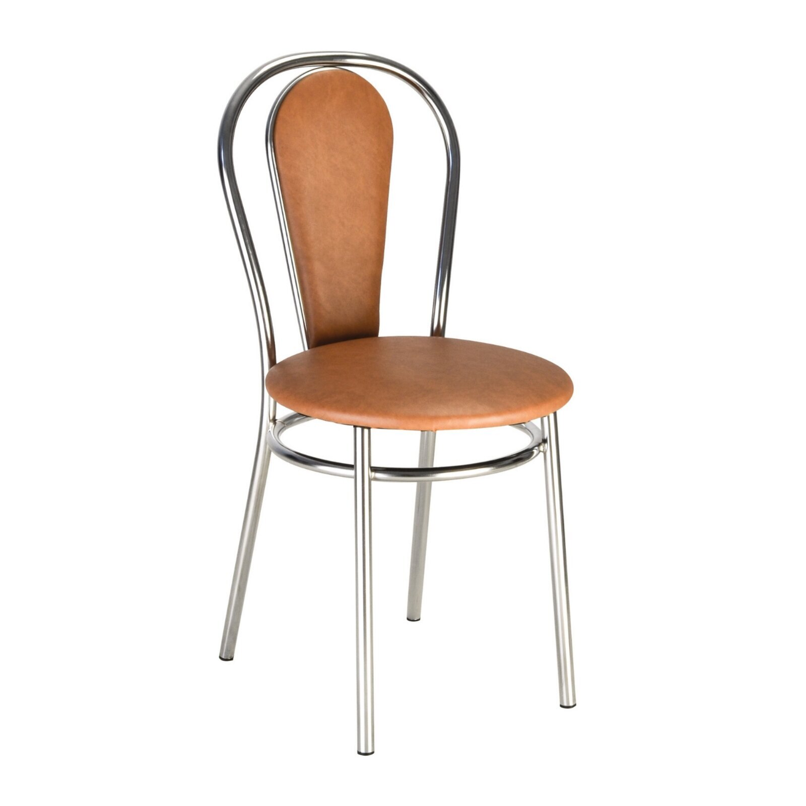 Scaun dining MF Florino, cadru cromat, PU, aramiu