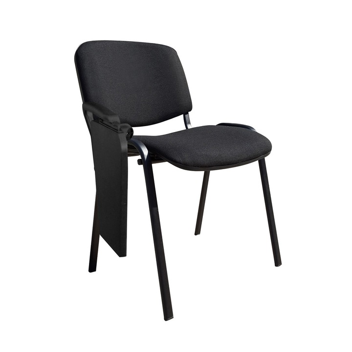 Scaun vizitator GOA BLACK cu masuta, Negru stofa cagliari