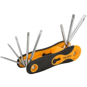 Set (8 buc), T9-T40 Imbus pliabil hexagonale torx pliabile Cr-V TOLSEN Set (8 buc), T9-T40 Imbus pliabil hexagonale torx pliabile Cr-V TOLSEN
